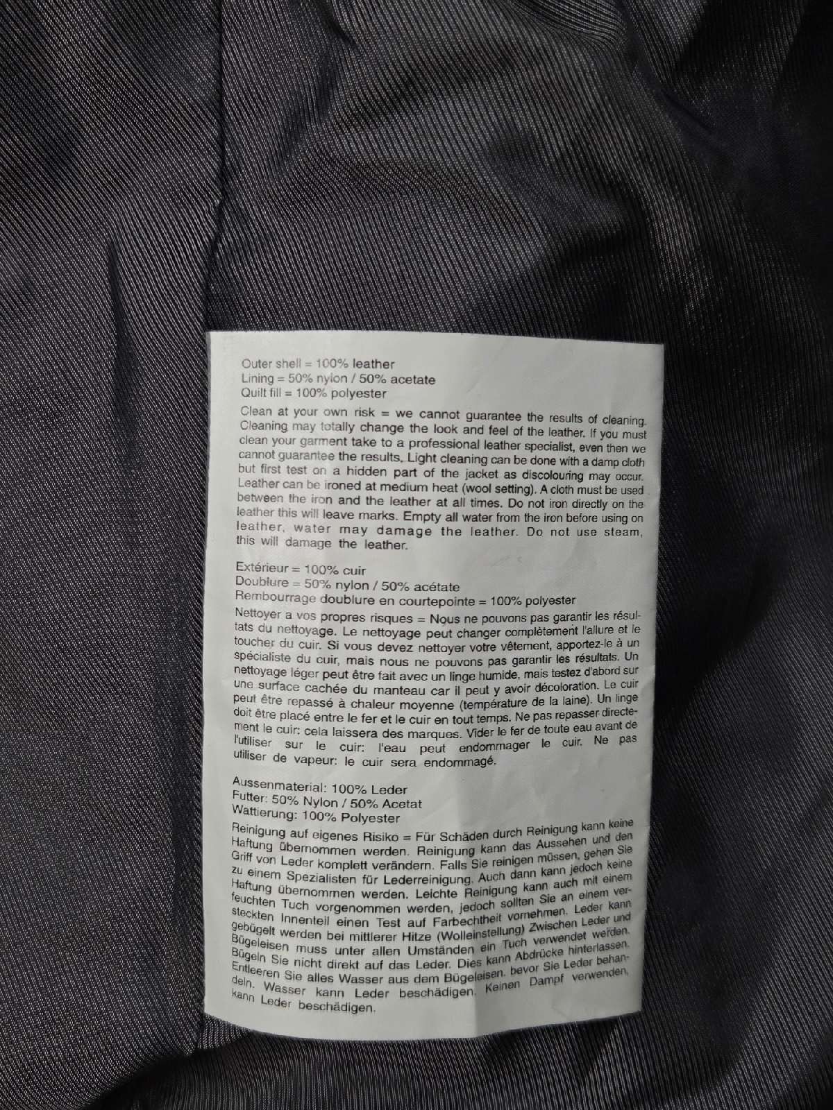 Veste en cuir Pellepelle