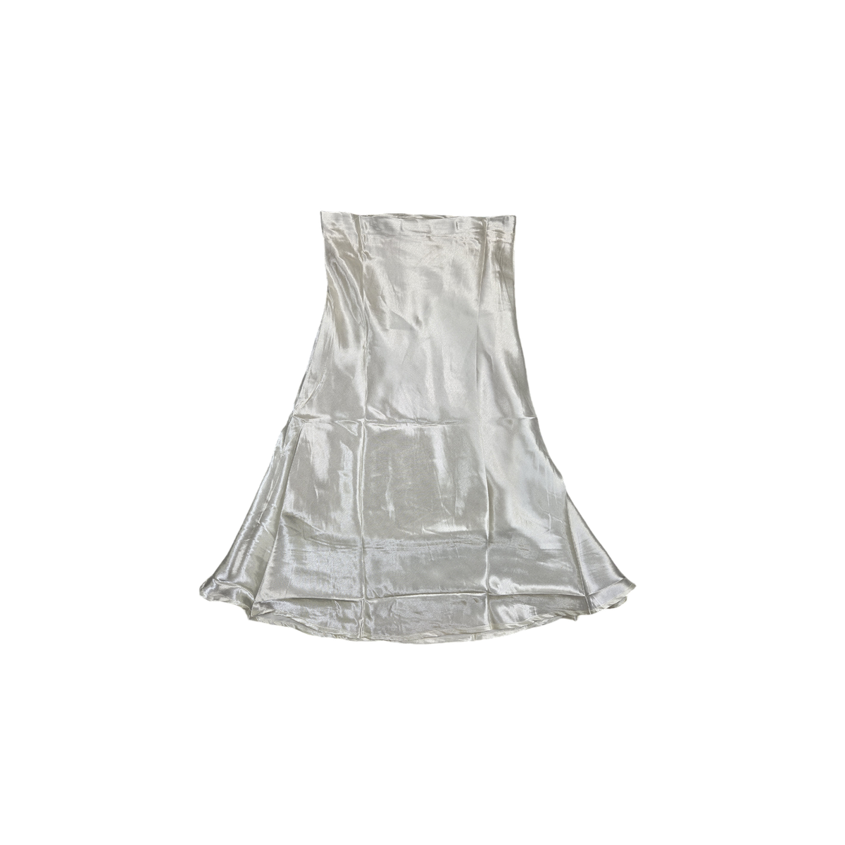 Jupe longue satinée crème