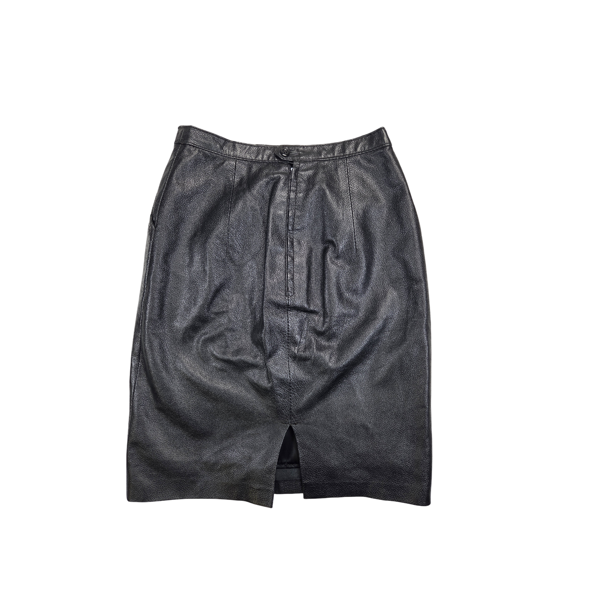 Jupe crayon cuir noir vintage