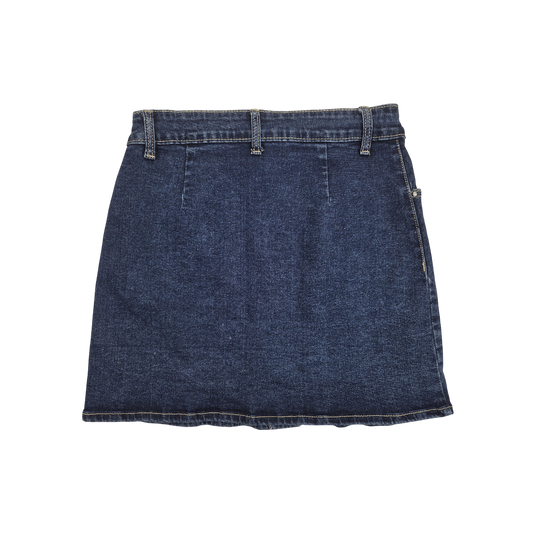Jupe en jean boutonnée bleu foncé