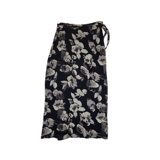 Jupe longue fleurie noire et grise