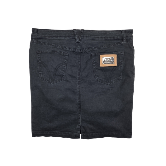 Jupe droite D&G Dolce&Gabbana noire denim