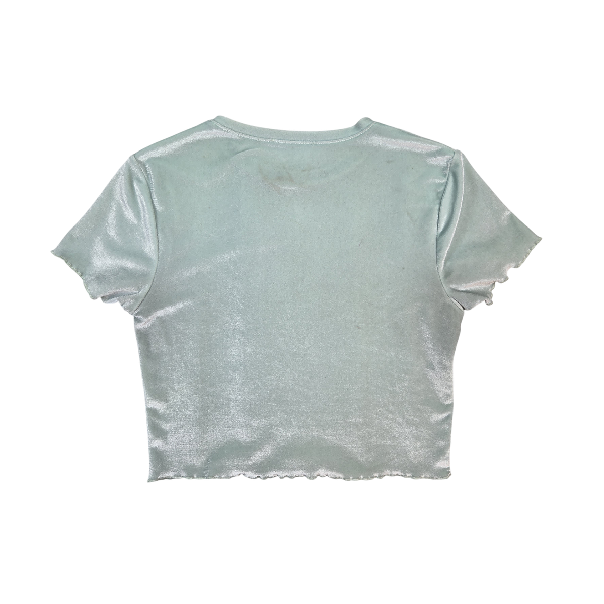 T-shirt court velours vert d'eau tigre serpent