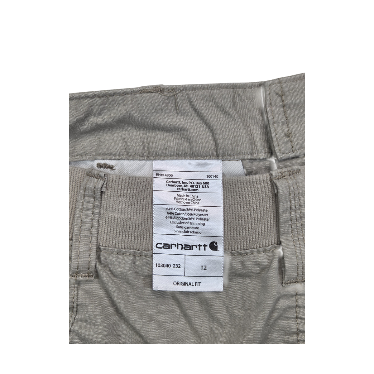 Short Carhartt beige clair cargo