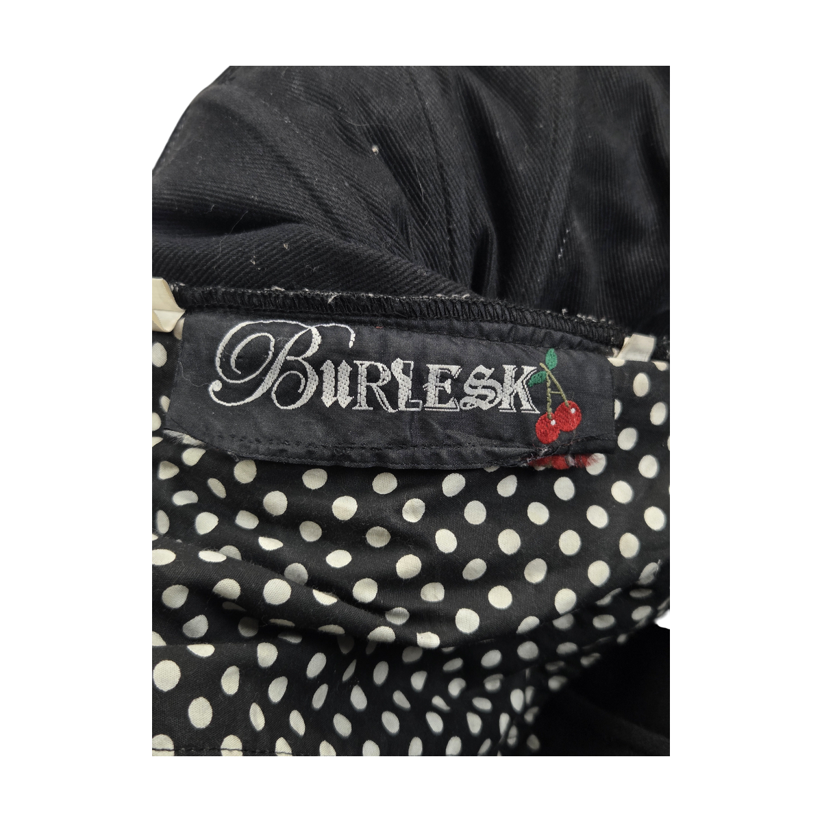 Corset Burlesk noir à pois et boucles