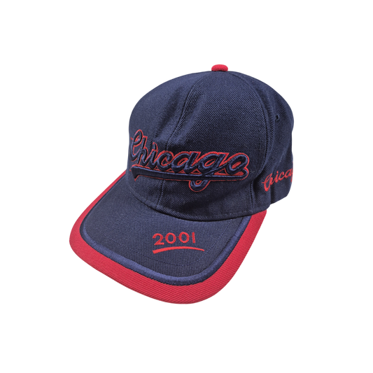 Casquette Chicago 2001 bleu marine et rouge