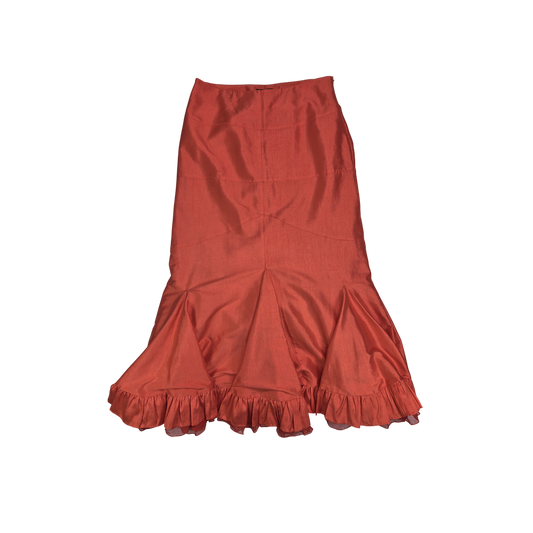 Jupe longue sirène orange corail Fabiana Ferri