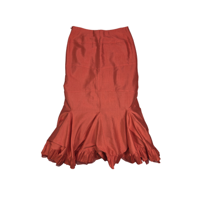 Jupe longue sirène orange corail Fabiana Ferri