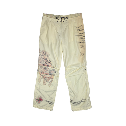 Pantalon jaune clair Jet Set The Wave imprimé tigre