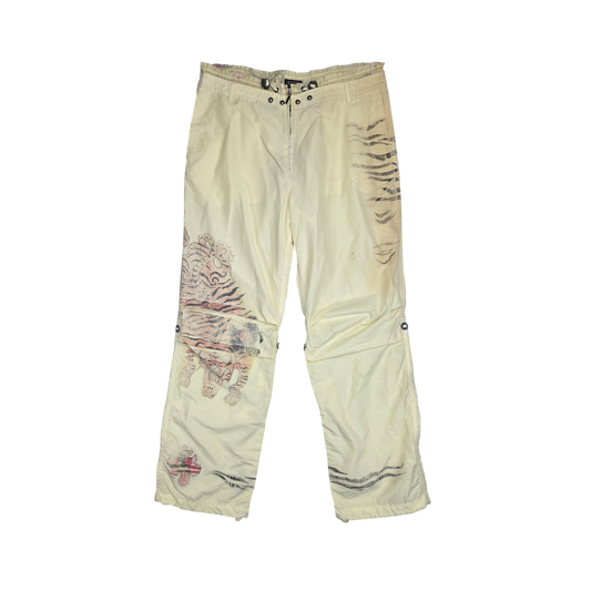 Pantalon jaune clair Jet Set The Wave imprimé tigre