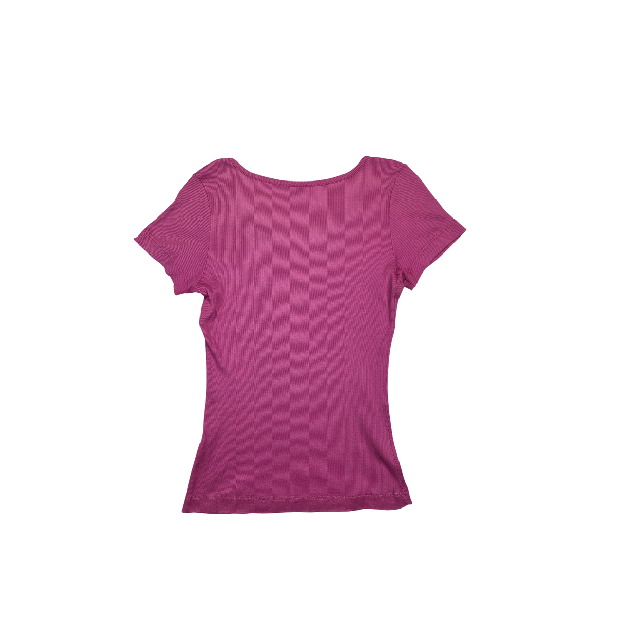 T-shirt Dossier Moda rose fuchsia côtelé