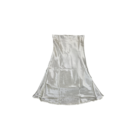 Jupe longue satinée crème