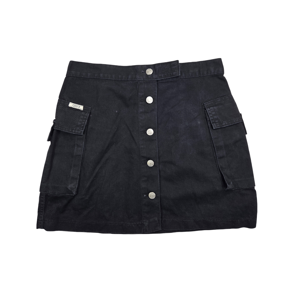 Jupe cargo ONYX noire à boutons