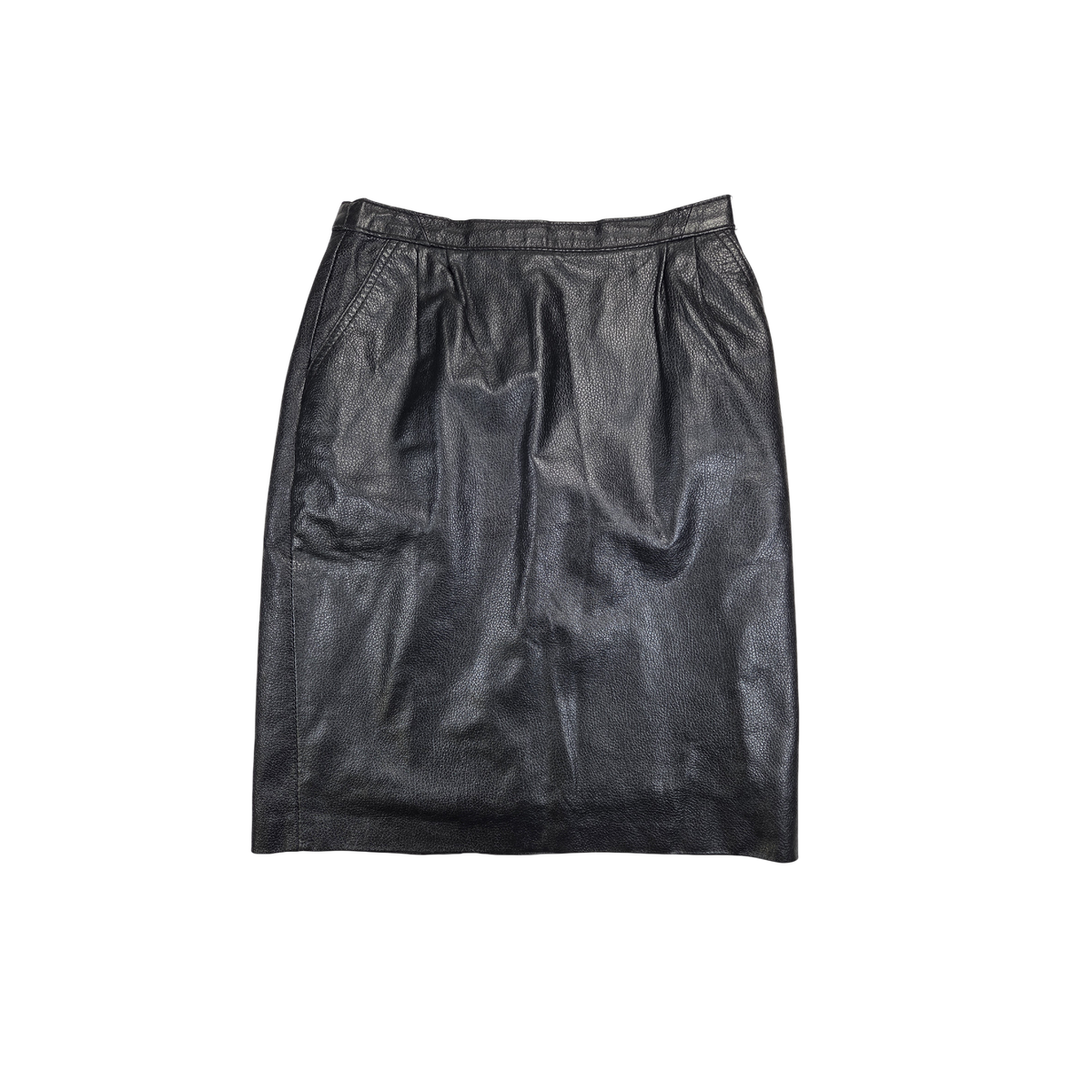 Jupe crayon cuir noir vintage