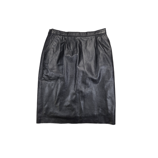 Jupe crayon cuir noir vintage