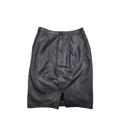 Jupe crayon cuir noir vintage