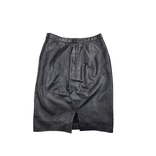 Jupe crayon cuir noir vintage