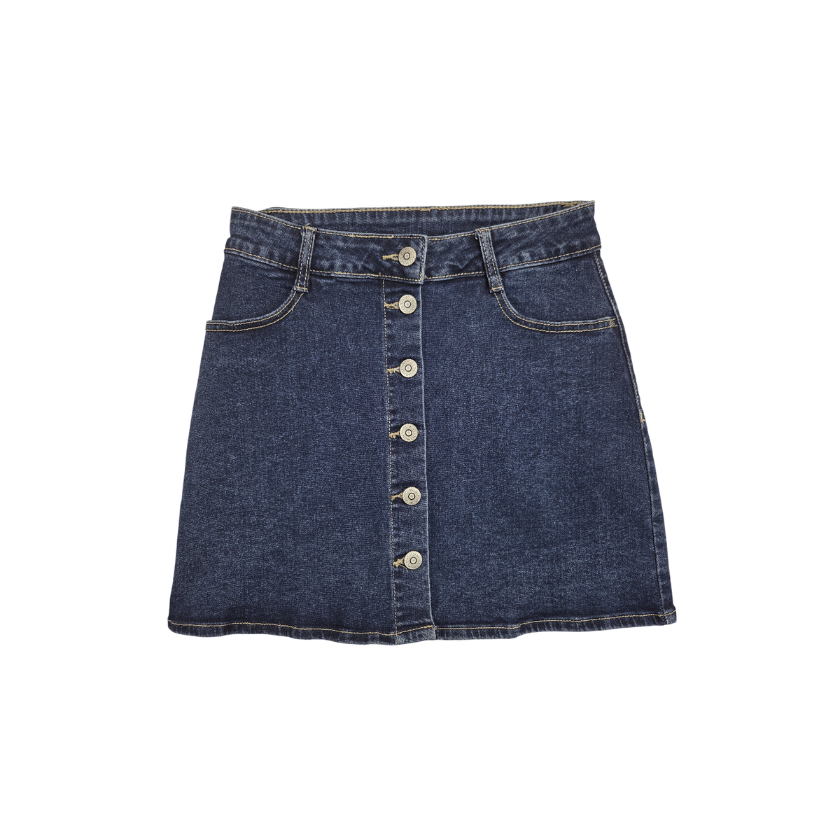 Jupe en jean boutonnée bleu foncé