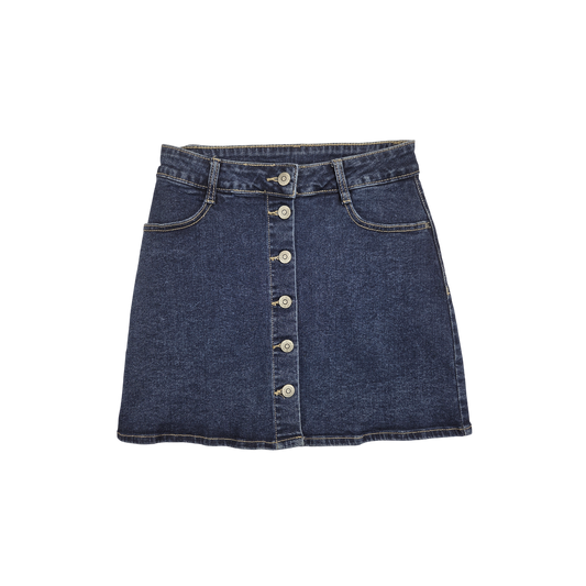 Jupe en jean boutonnée bleu foncé