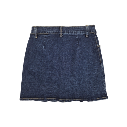 Jupe en jean boutonnée bleu foncé