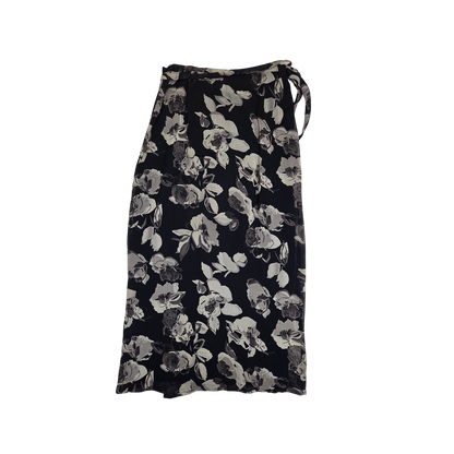 Jupe longue fleurie noire et grise