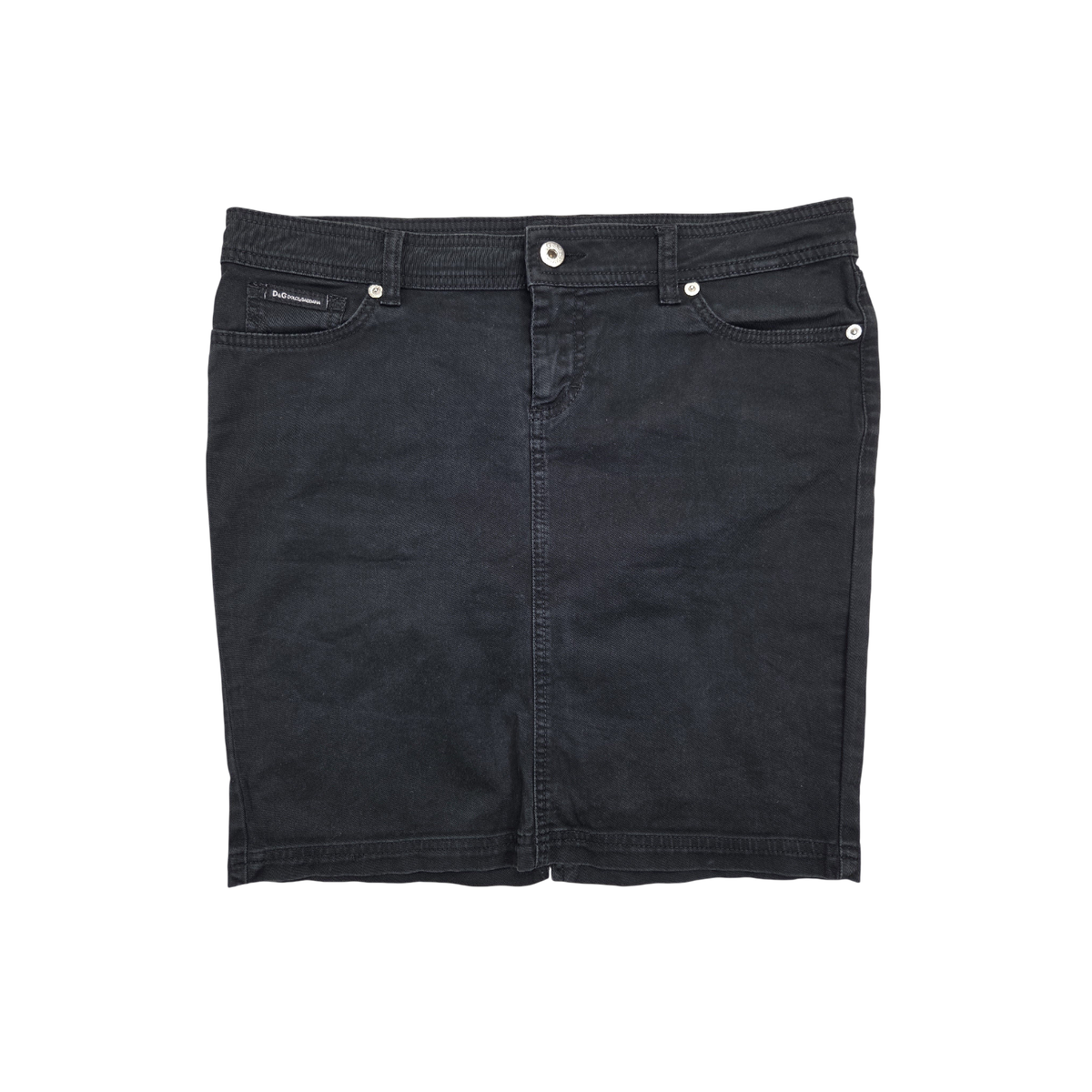 Jupe droite D&G Dolce&Gabbana noire denim