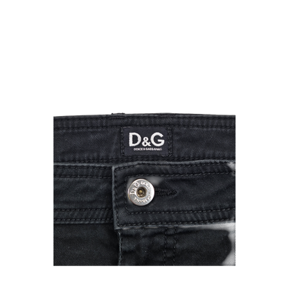 Jupe droite D&G Dolce&Gabbana noire denim