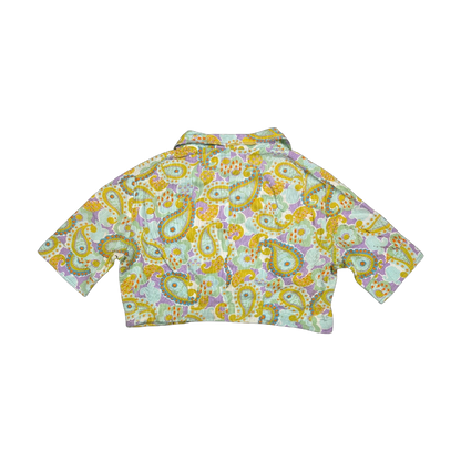 Chemise cropped multicolore motif paisley côtelé