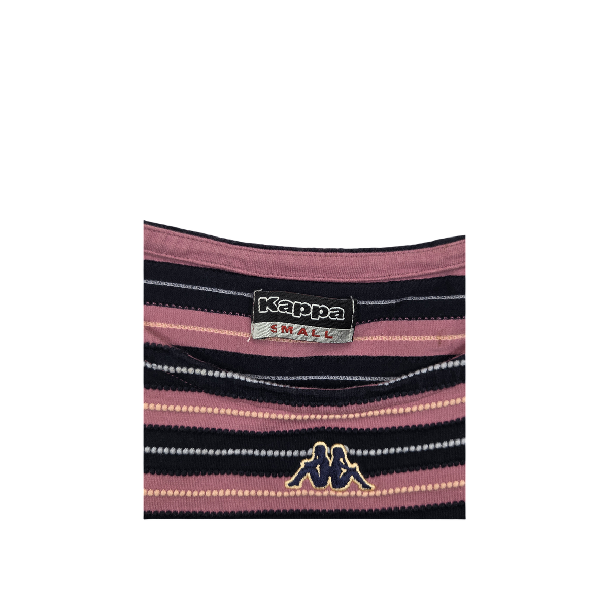 T-shirt Kappa rayé rose et bleu marine