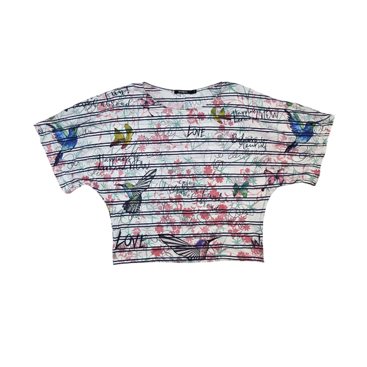 T-shirt Desigual imprimé floral et oiseaux