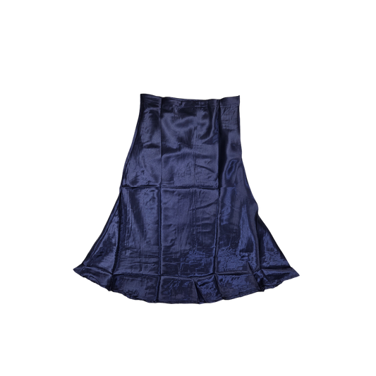 Jupe satinée bleu marine évasée