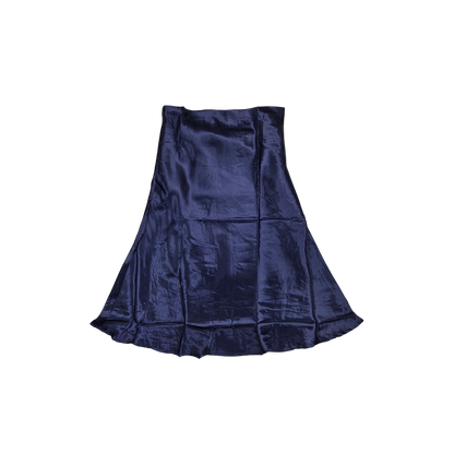 Jupe satinée bleu marine évasée