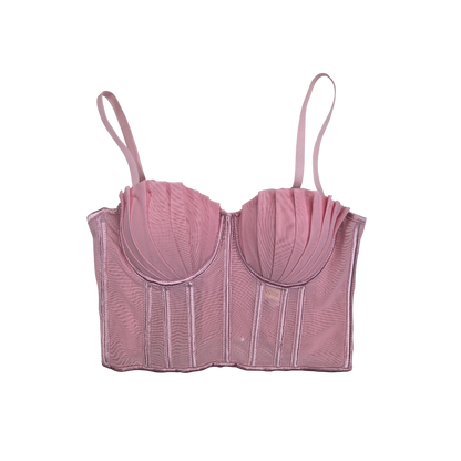 Corset Monique rose pâle structuré