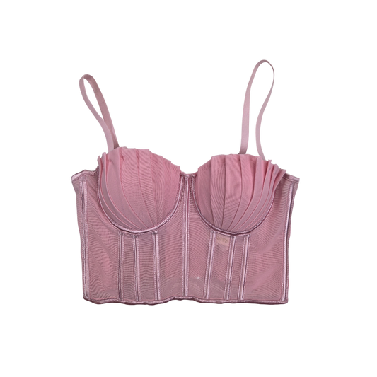 Corset Monique rose pâle structuré