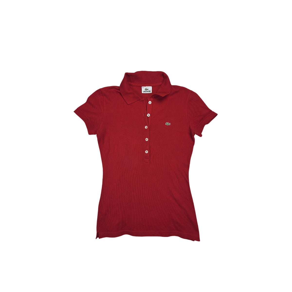 Polo Lacoste rouge ajusté