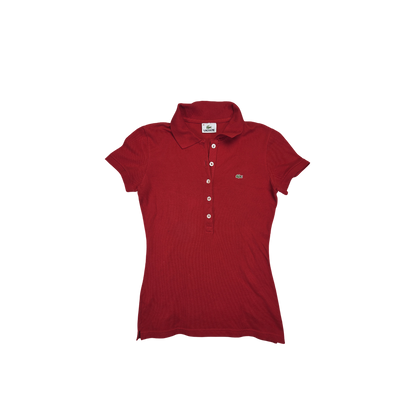 Polo Lacoste rouge ajusté