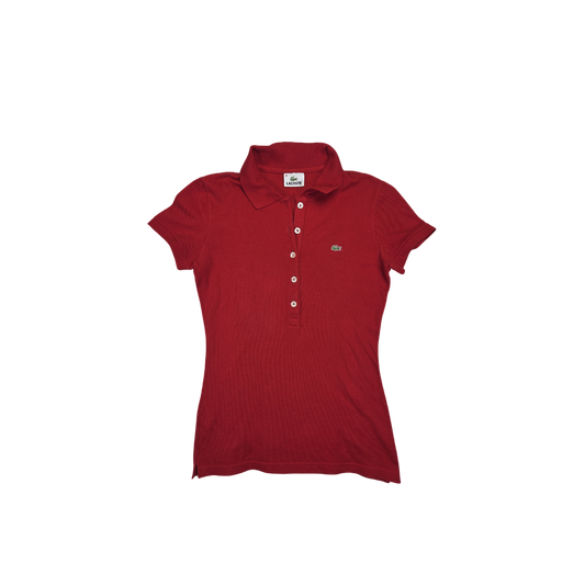 Polo Lacoste rouge ajusté