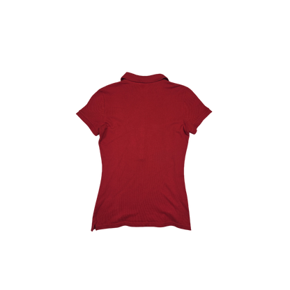 Polo Lacoste rouge ajusté