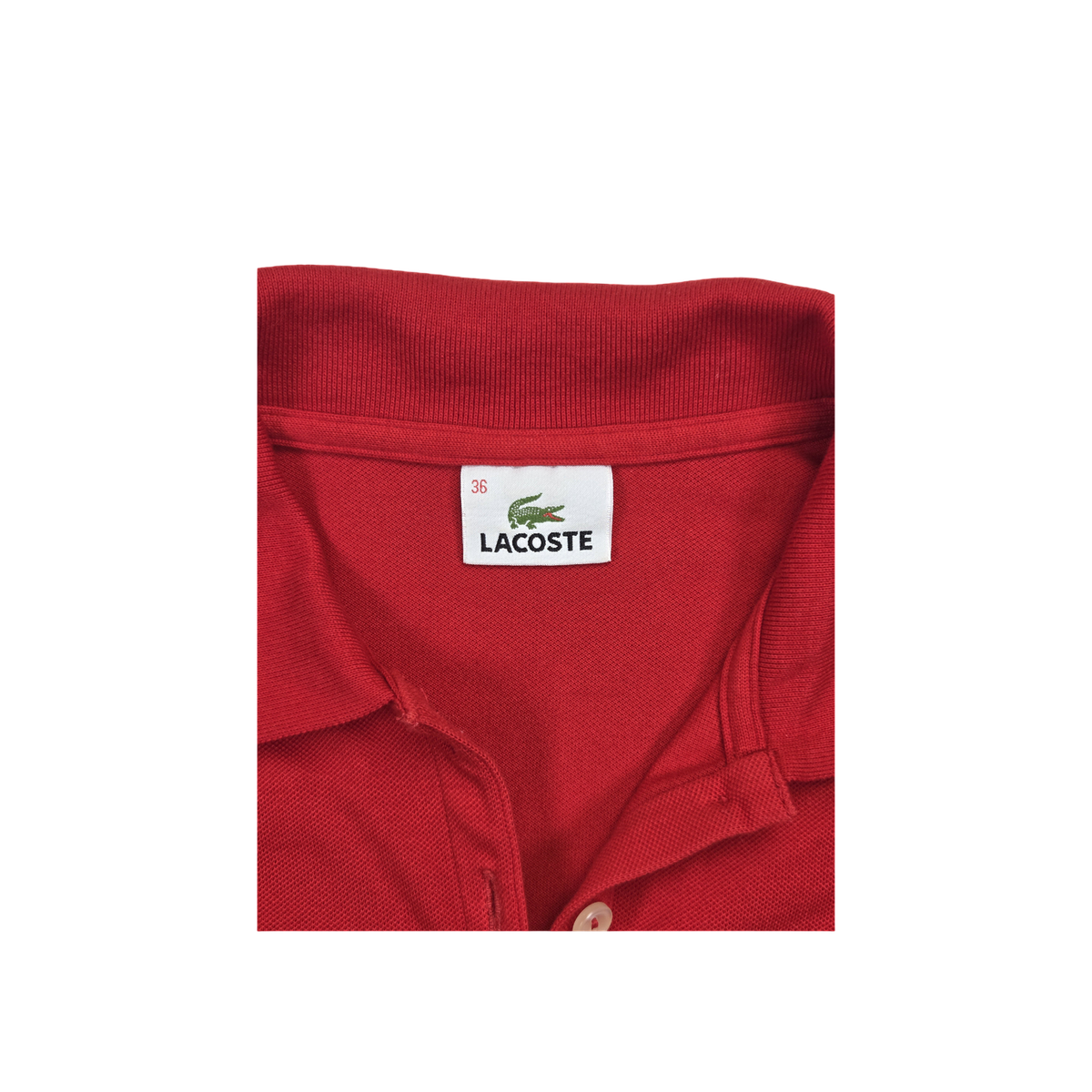 Polo Lacoste rouge ajusté
