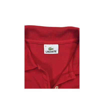 Polo Lacoste rouge ajusté