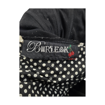 Corset Burlesk noir à pois et boucles